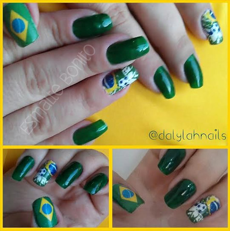 Unhas verde e amarelo